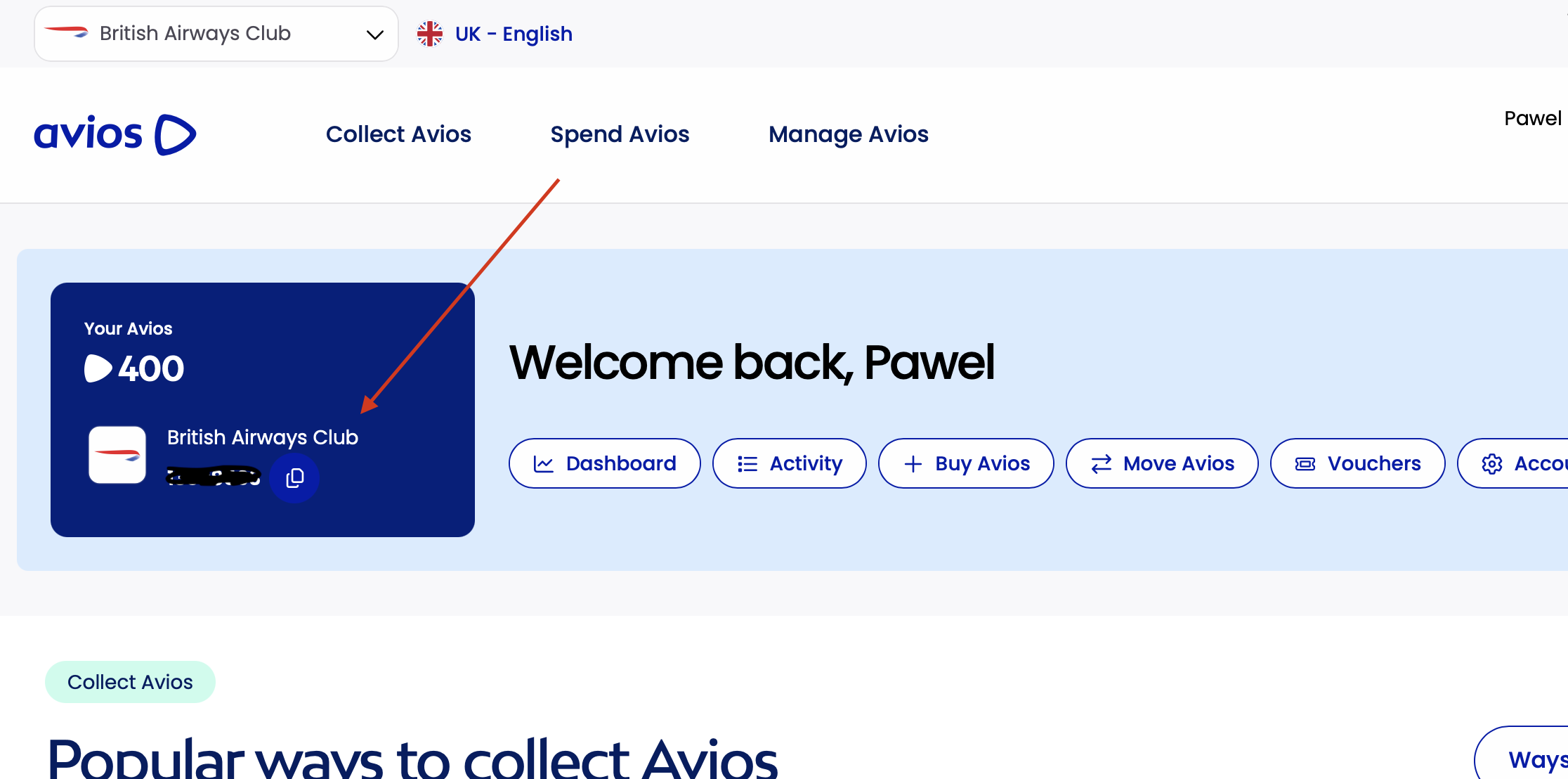 gdzie znajde numer członkowski british airways